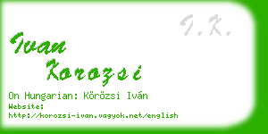ivan korozsi business card